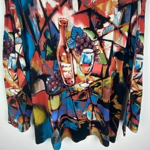 Jass & Jane Blouse Womens Extra Large Multicolor Long Sleeve Scoop Neck - Picture 4 of 6